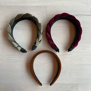 Set of 3 Velvet Headbands